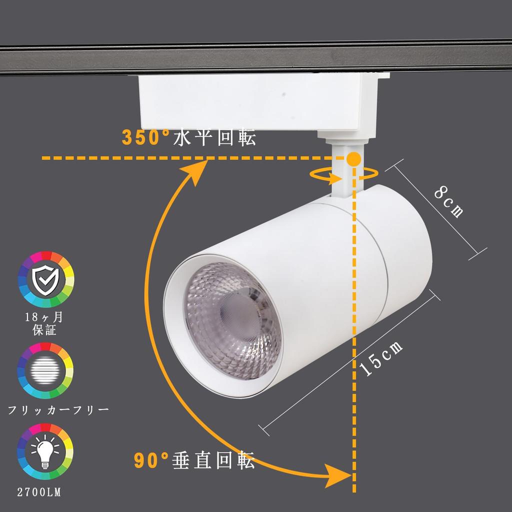 This Spotlight for Lighting Rails, Equivalent To a 300W Daylight White Light, Consumes 30W of Power, and Has a Powerful 2700LM Output. It Can Be Used