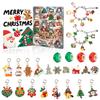 Collana dell'Avvento di Natale Scatola a Sorpresa Orecchini a Bottone Scatola Regalo Foro Gioielli Musicali Scatola a Sorpresa Regalo Calendario del Countdown 24