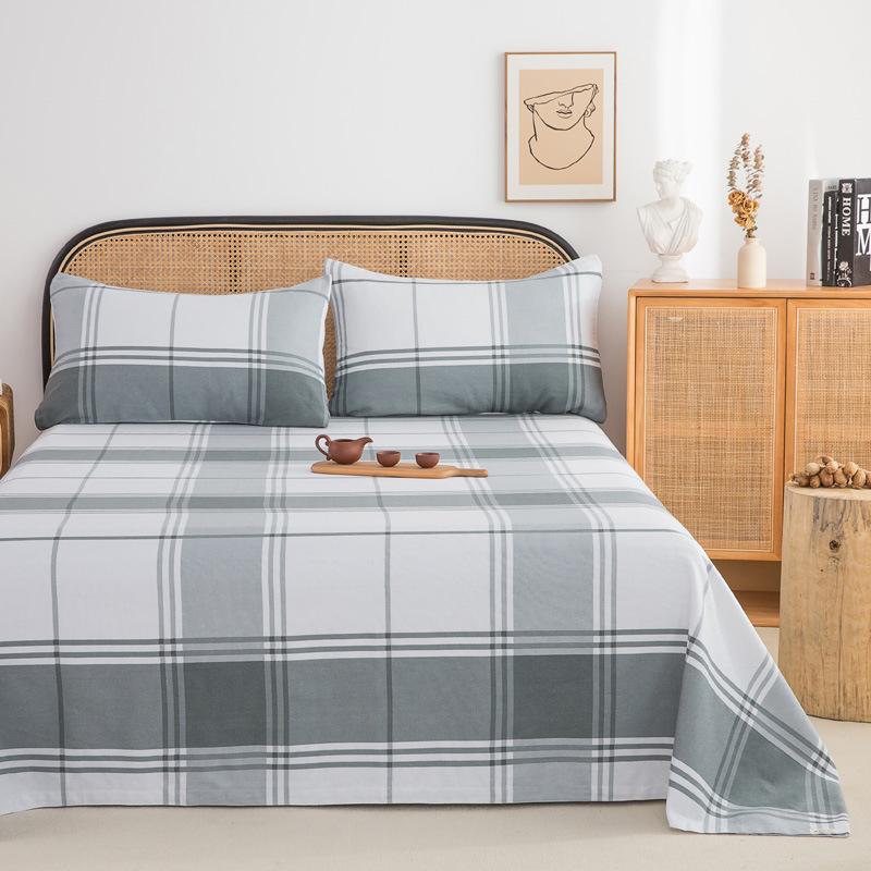 Wholesale 100% cotton old coarse cloth sheets pure cotton kang single three-piece set single piece soft mat student dormitory mat