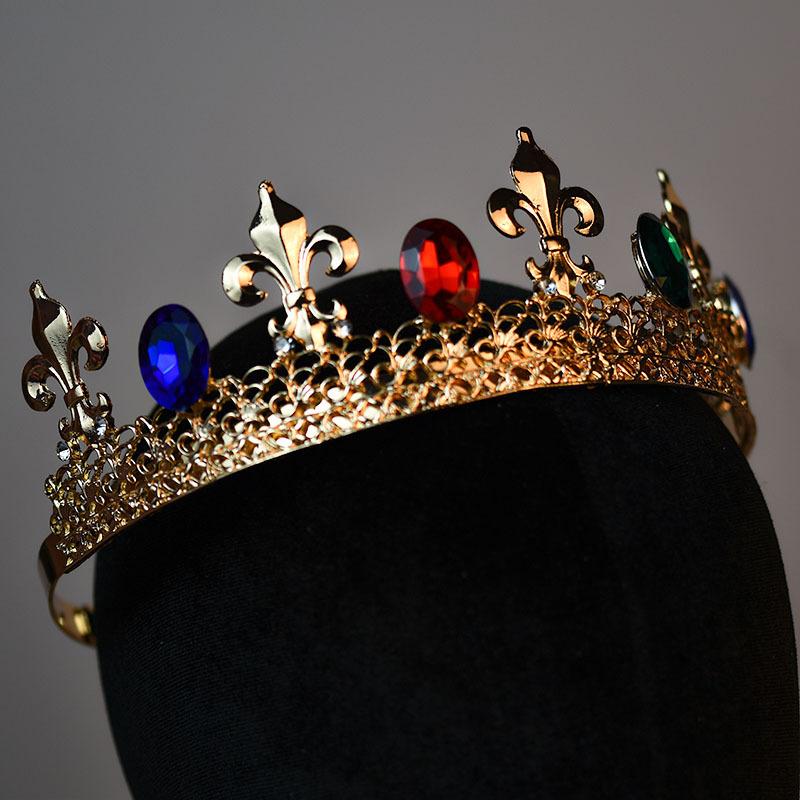 Men's King Crown Queen Crown Hair Accessory Tiara Performance Headwear Unisex Prince Princess Beauty Pageant Crown