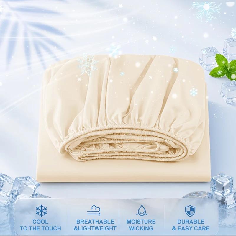 Fitted Bed Sheet with Elastic Band Solid Color Soft Mattress Cover for Single Double King Queen Skin-friendly Bed Cover Bed 120/150/180/200x220cm