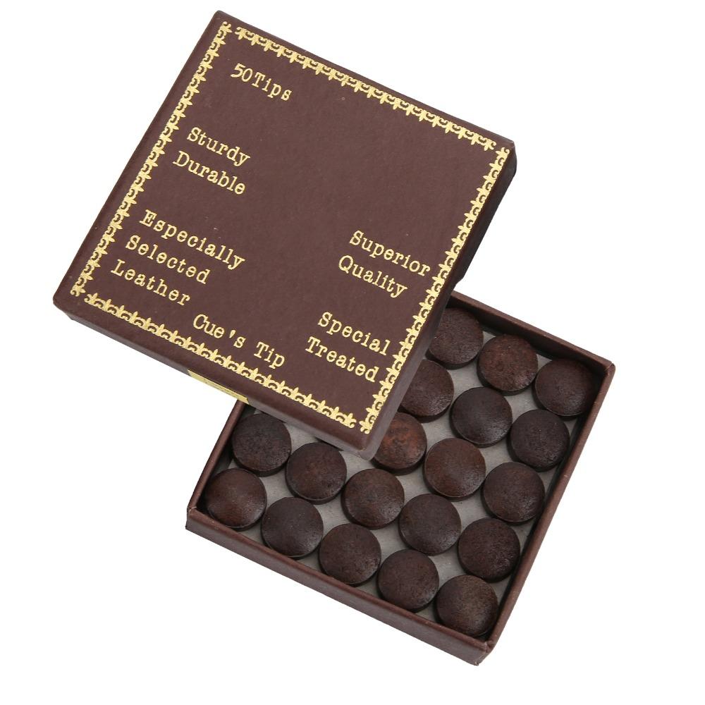 50pcs Storage Box Billiard Cue Tips 13MM Pool Stick Tips Pool Billiard Cue Tips  Pool Game