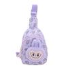 1Pcs Cartoon Labubu Plush Crossbody Chest Bag Cute Kawaii Children's Messenger Bags Outdoor Casual Satchels Portable Backpacks