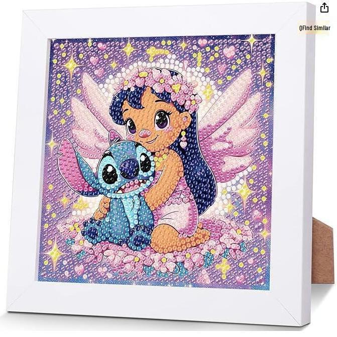 Kids Rhinestone Diamond Painting Kit with Frame – DIY Sticker Art Gift