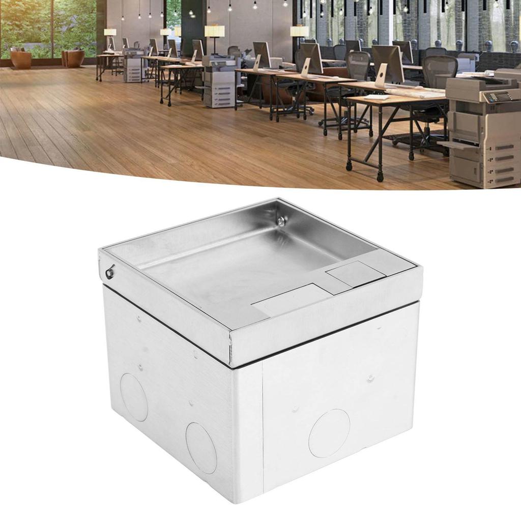 Recessed Floor Outlet Box, 4KW 16A Water Proof Stainless Steel Recessed Flat Socket Kit with 2 X 3 Prong Receptacle, Tamperresistant Electric