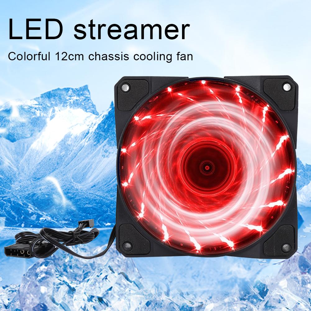 Chassis Fan Computer Cooler PC Accessory 3 Wire 15 Light Mute LED Streamer Colorful 12CM