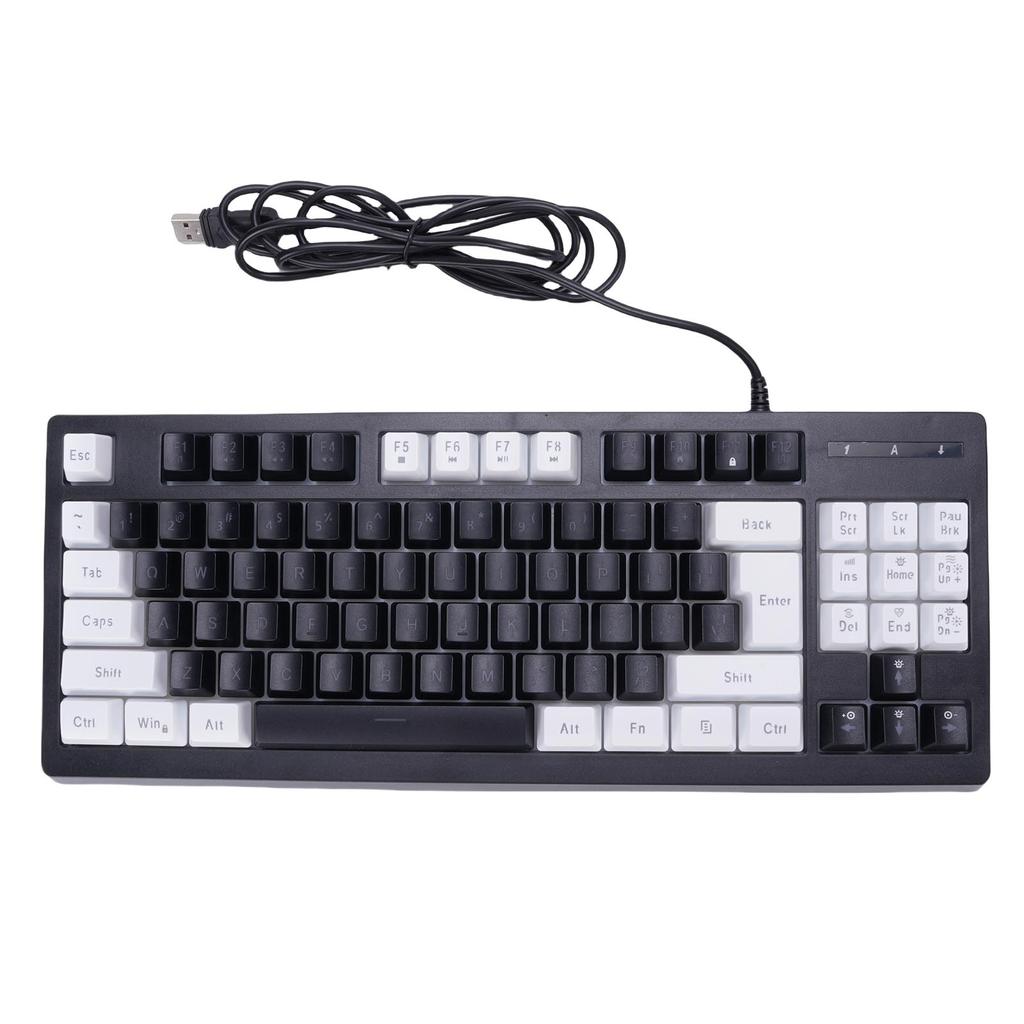 RGB Backlit Gaming Keyboard 87 Keys Compact Keyboard USB Wired Keyboard for PC Laptop Gamers Typist