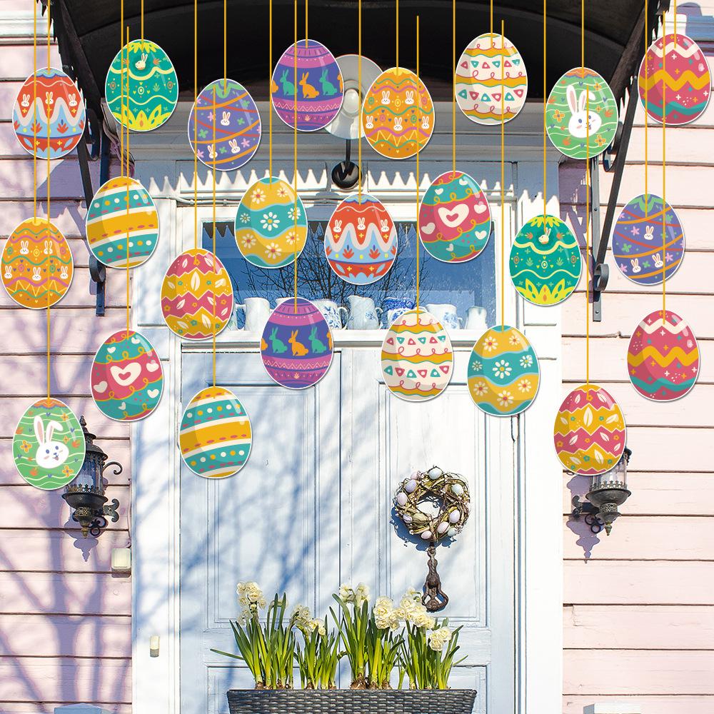 New Style, Easter Themed, Single-sided Paper, Easter Egg Decoration, Party Scene Arrangement, Decorative Pendant Supplies