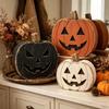 3PCS Freestanding Wooden Pumpkin Hand Painted Halloween Ornament Tiered Tray Decor  Alloween Party