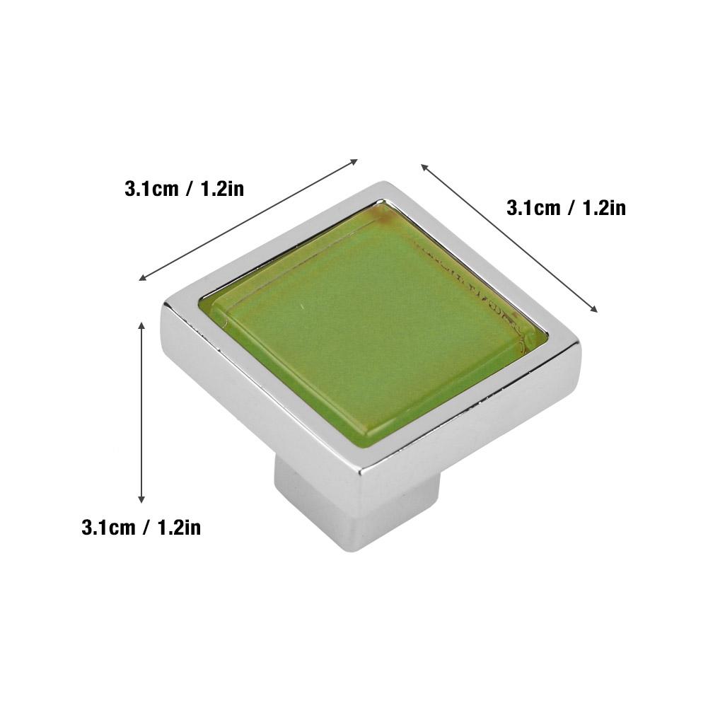 Lådknopp med ett hål Köksskåpsknoppar Garderobshandtag (Kvadratisk form) Kromgrön
