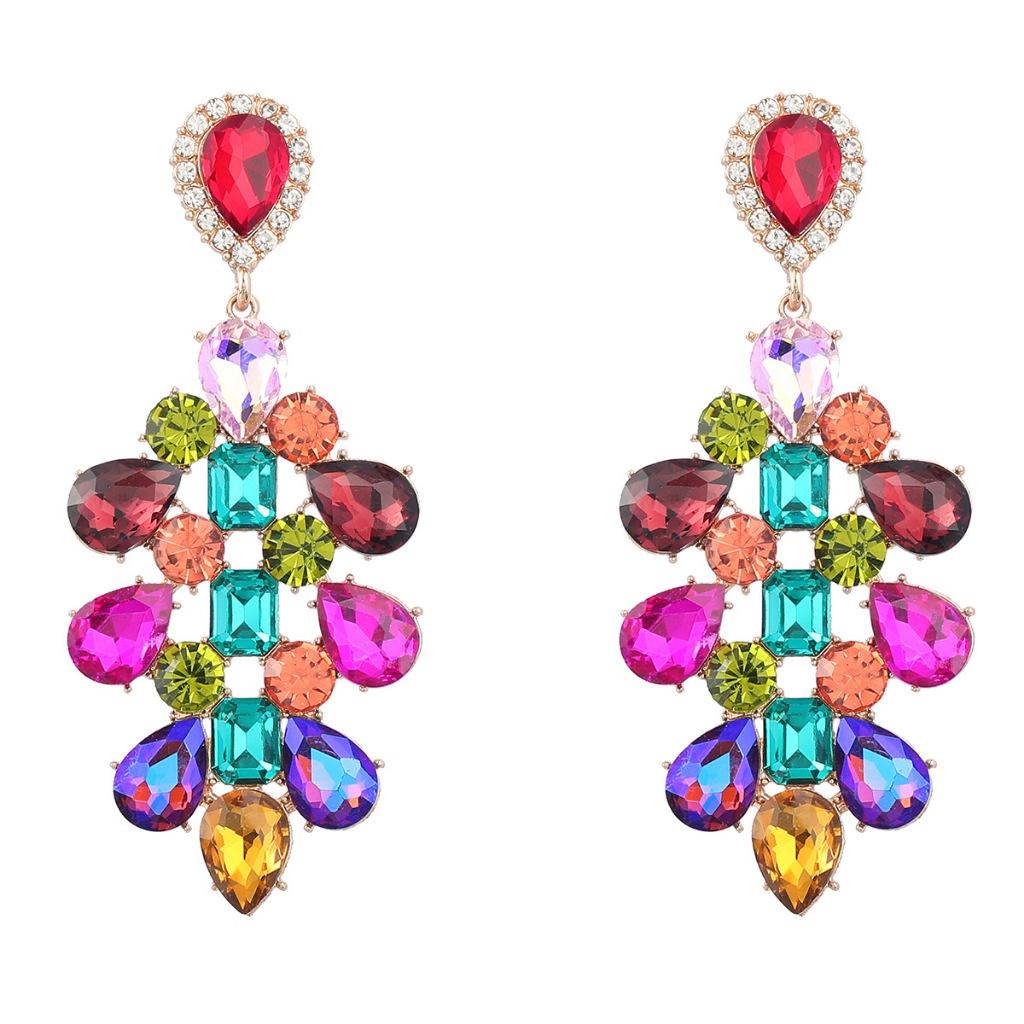 Pinkdudu Fashion Alloy Rhinestone Flower Drop Earrings European Personality Earrings For Women PD858