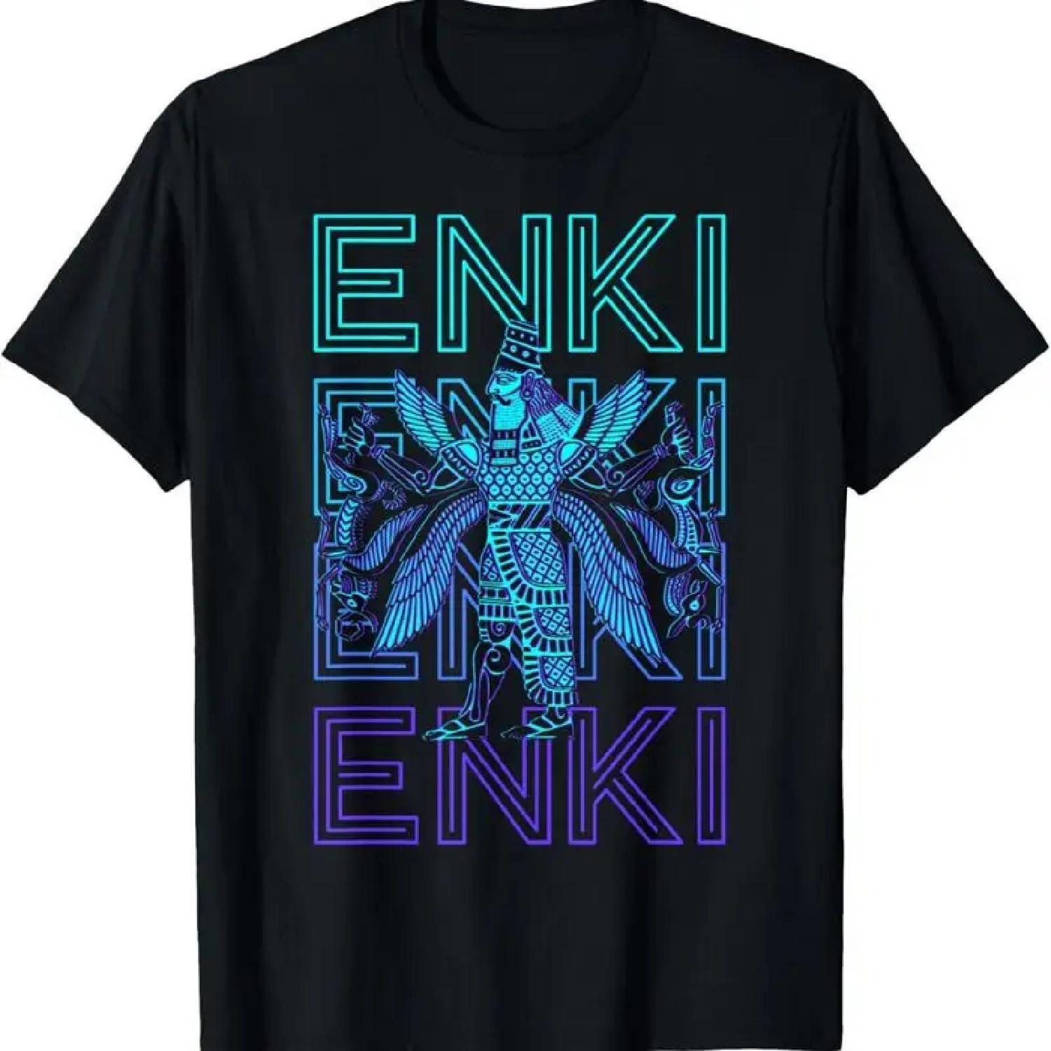 

Enki Ancient God Sumerian Mythology Deity Retro T Shirt XXXXXL чорний