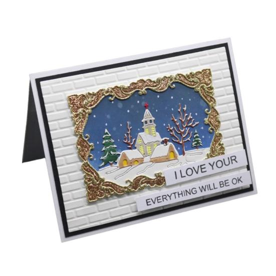 Weihnachten Schnee Hütte Baum Metall Schneiden Stirbt DIY Scrapbooking Papier Karten Handwerk