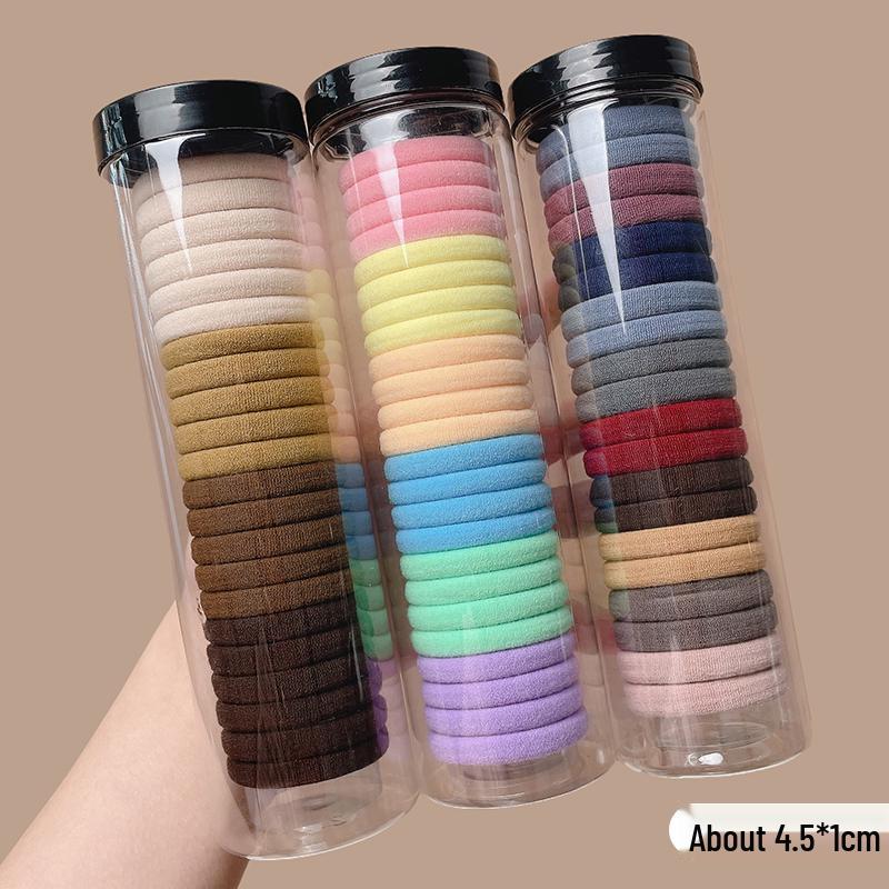 Women's Seamless Rubber Band Hair Tie - 2025 New High Ponytail, Simple Design with Leather Cover