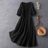 ZANZEA Women Casual Round Neck Summer 3/4 Sleeve Loose Dress