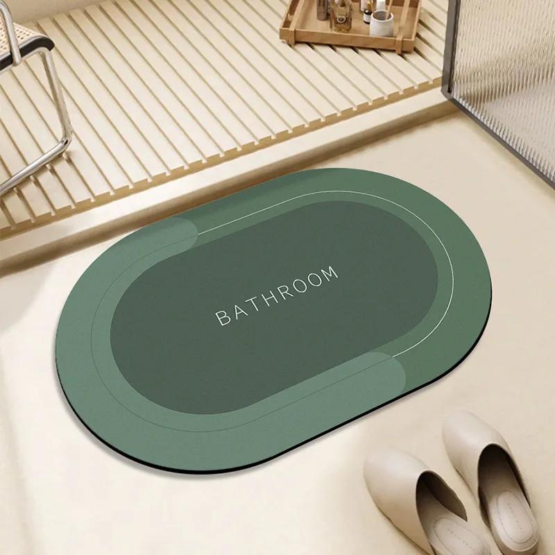 Simple toilet Bathroom floor mat Soft diatom mud Strong absorbent mat Non-slip entry mat Toilet door mat