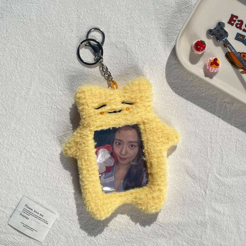 Cartoon Animal Keychain: 3-Inch Transparent Card Holder & Storage Sleeve