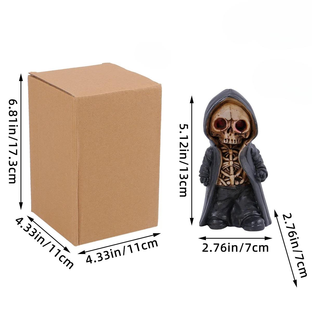New Creative standing skeleton figurine Halloween mask figurine decoration resin craft gift horror atmosphere desktop decoration