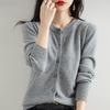 Cardigans pour femmes, pull à col rond, cardigans en cachemire tricotés, solides, à simple boutonnage, pour femmes, printemps-automne