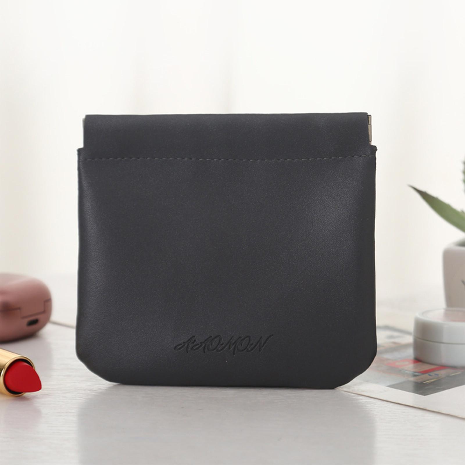 

Small Makeup Bag 2 PCS, PU Leather Small Cosmetic Bags Creative Make Up Bags For Women, Portable Pocket Make Up Pouch Top For Coin, Jewelry, Cosmetics One Size чорний
