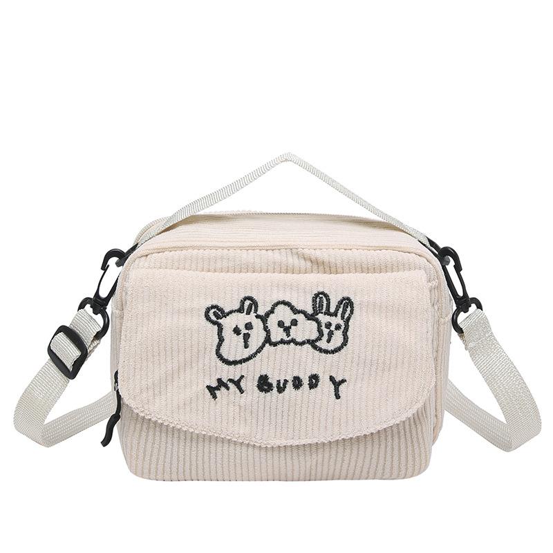 

Милая маленькая сумка женская 2025 трендовая ретро вельветовая маленькая квадратная сумка студенческая на плечо сумка для мобильного телефона one size fits all белый