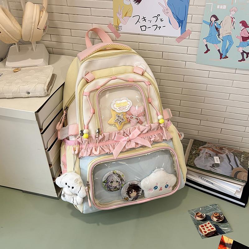 High School Students, Cute and Sweet Japanese Ba Chi Pain Bag, Large-capacity Backpack, Student Backpack Tide