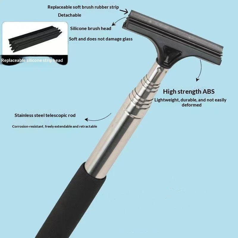 Retractable Car Side Mirror Wiper 66cm Extendable Universal Fit Rearview Mirror Squeegee for Car SUV Truck Rainy Use