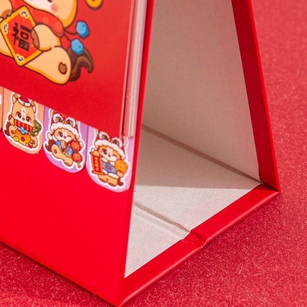 Coil Binding Horse Year Calendar Cartoon Standing Flip Calenda Schedule Planner Desktop Decoration