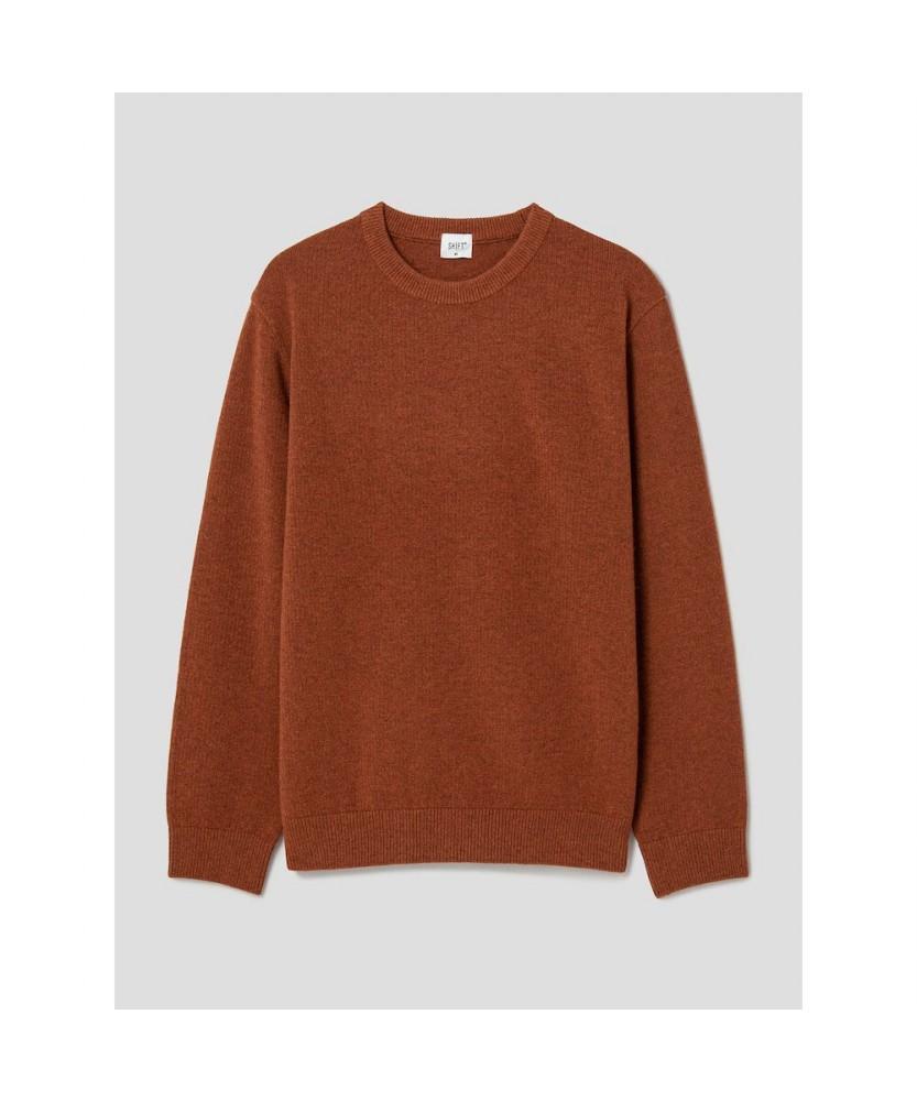 SHIFT.G Wool Texture Crewneck Sweater Orange