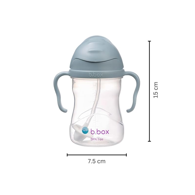 b.box Straw Mug - Leak-proof, Easy to Drink from Any Angle, Perfect for Baby Showers [Authentic b.box Product] [Sippy Cup] (Ocean, 1pc (x 1))