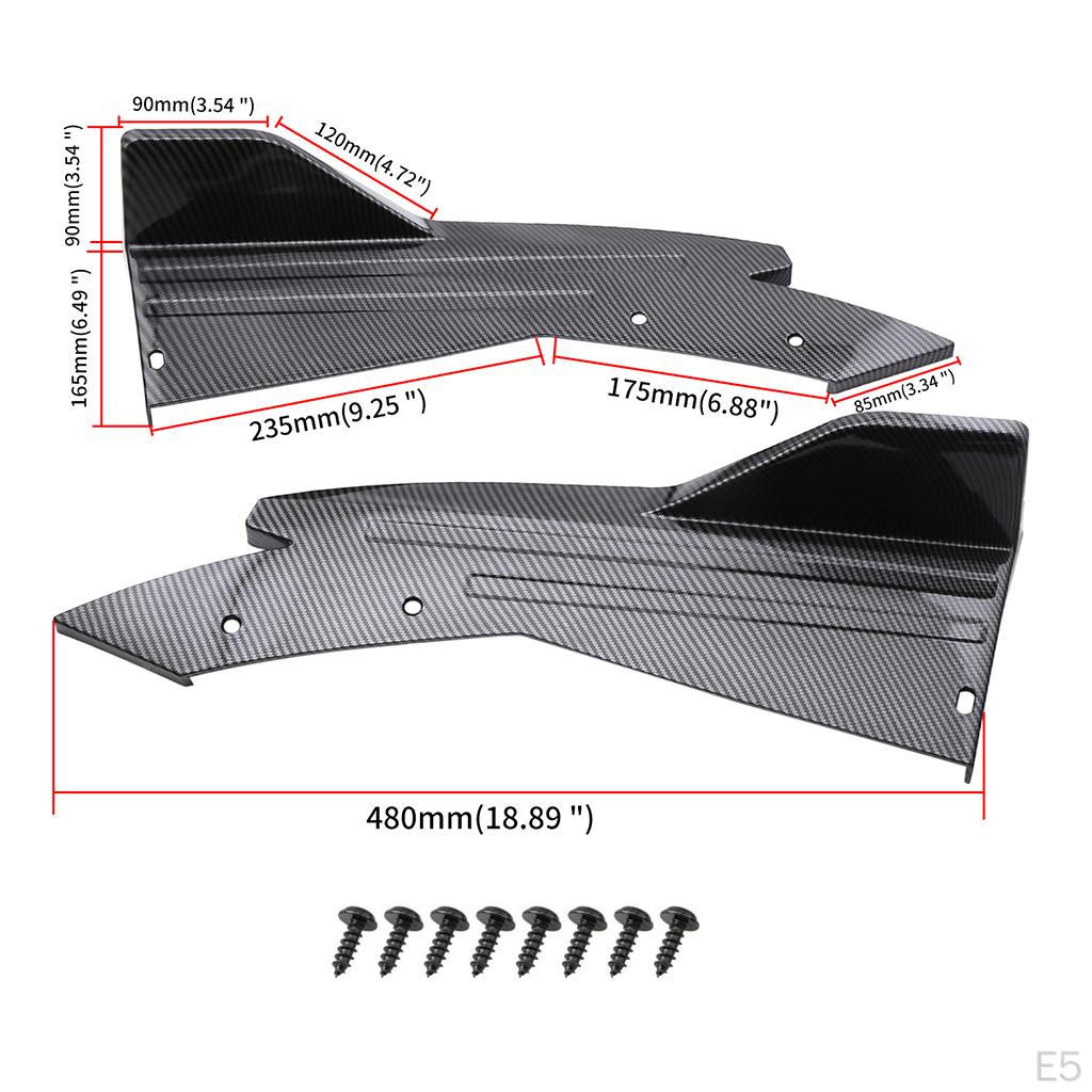 2 Packs ,Vehicle Rear Lip Diffuser Splitter, Wrap Angle Splitters Scratch Anti-Scratch Surround,
