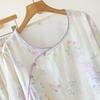 Damen Pyjama-Set aus reiner Baumwolle - Süßer chinesischer Stil, Langarm & Hose, mit Seitentaschen, Lockerer Schnitt für Frühling, Sommer und Herbst.