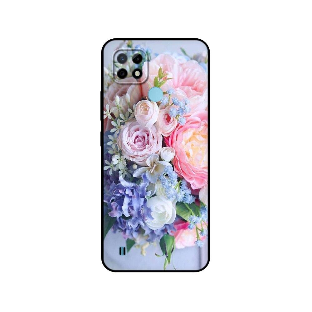 

Силиконовый чехол для Realme C21 для OPPO RealmeC21 C 21, чехлы для телефонов 6,5 дюйма; Funda RMX3201 Bumper Capa Etui Мягкий черный чехол из ТПУ Realme C21