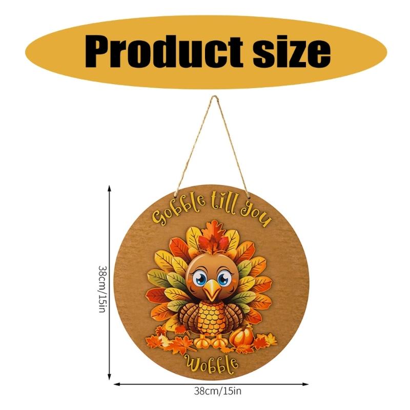 Harvest Themed Turkey Front Door Sign Seasonal Plywood Decoration for Entryway Stylish Thanksgiving Party Supplies