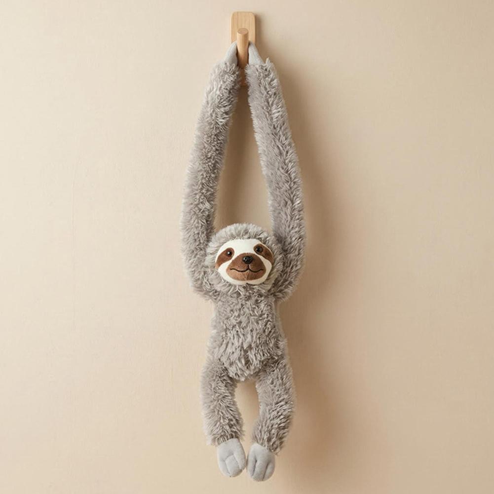 Long Arm Sloth Plush Toy Soft Stuffed Sloth Animal Doll Gray Brown Fluffy Plushie  Home Decor Huggable Companion Gift