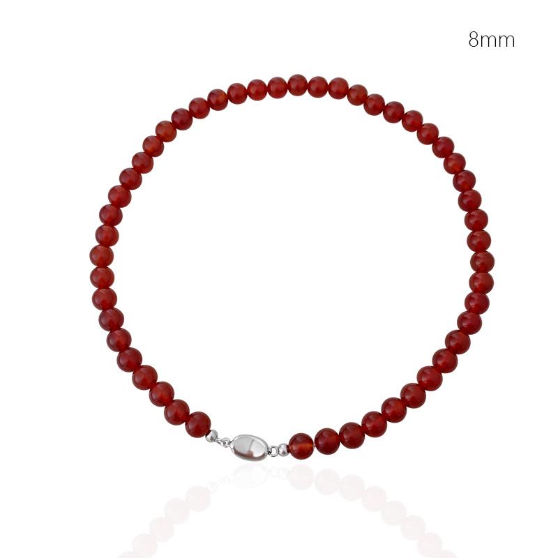 2024 High-End Natural Red Agate Clavicle Choker Necklace for Women: New Chinese National Style Accessory