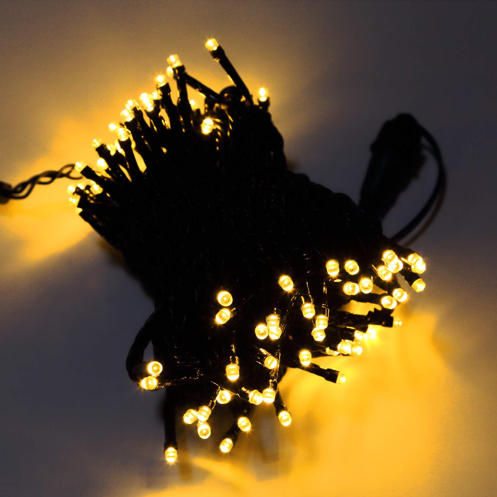 

Outdoor LED 100 Waterproof and Rainproof White [Commercial-Grade, Heavy-Duty] Lighting, Straight, 10m, Bulbs, (Warm (Gold))