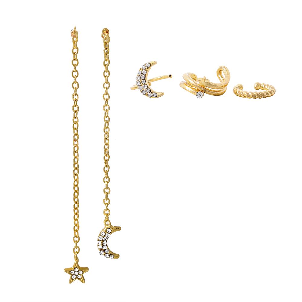 

Серьги-клипсы для ушей Super Flash Moon без пирсинга, женские универсальные серьги золотой