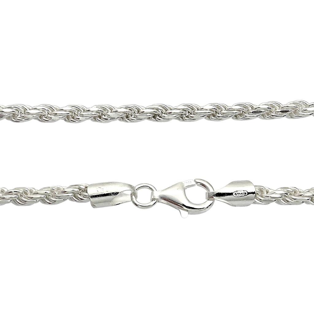 Sears Cut French Chain Silver 50cm Necklace, 925, 3.3mm Wide,