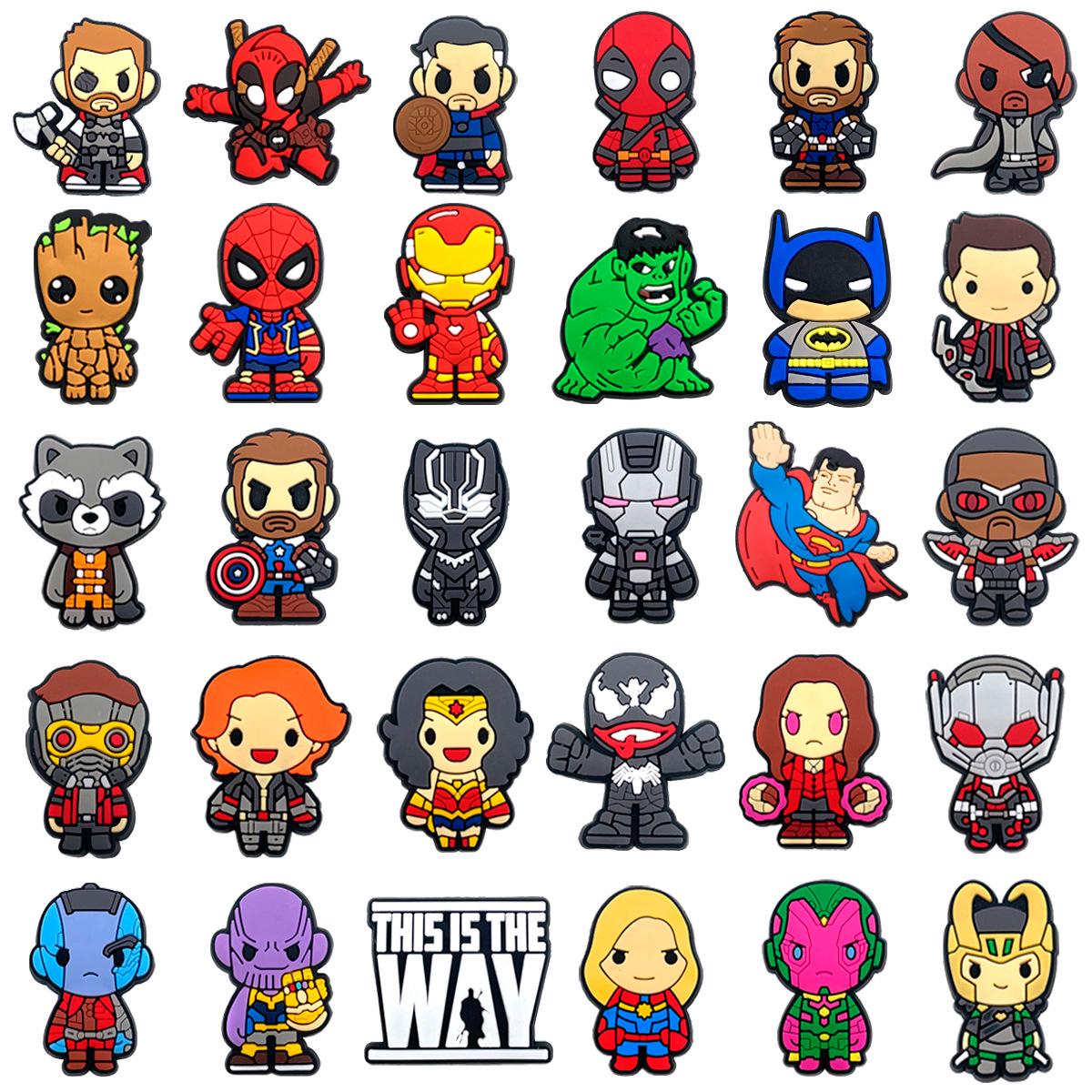 Marvel Series Clog Charms: DIY Soft Rubber Shoe Accessories & Decorative Buckles