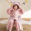 Girls Winter Warm Flannel Pajama Set Thick Coral Fleece Sleepwear Kids Ages 8 With Cartoon Print