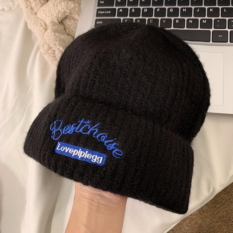 Autumn and Winter Wool Pile Hats with Large Head Circumference Versatile Casual Cold Hats Warm Hats Couple Ear Protection Knitted Hats