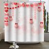 Happy Valentines Day Heart Shower Curtain Red Pink Romantic Falling Love Heart Sweet Lovers Waterproof Bathroom Curtain Decor