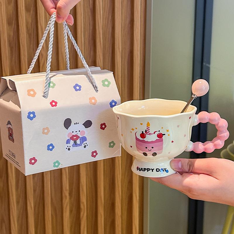 Super roztomilý chlebový hrnek dívčí domácí pitný hrnek kancelářský keramický hrnek snídaňový hrnek dárek k narozeninám