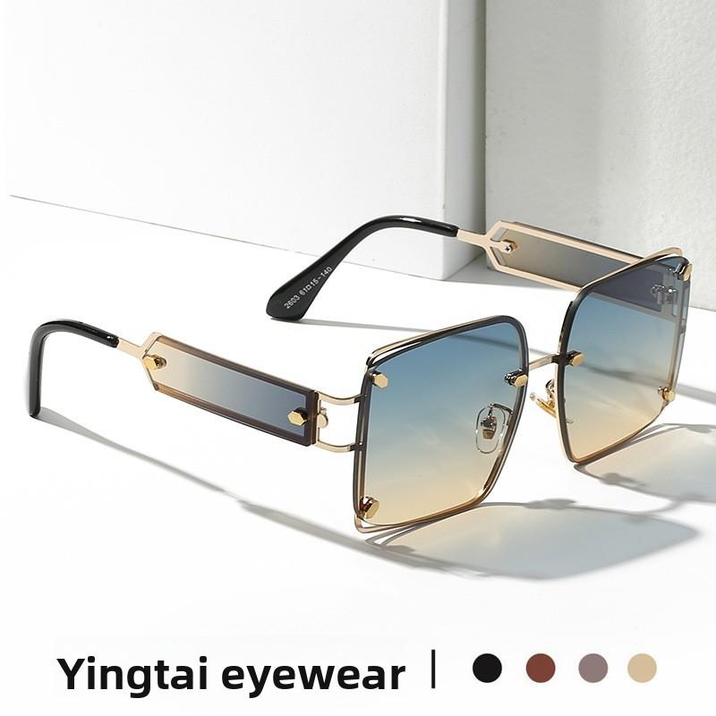 Punk Rock Metal Frame Sunglasses With Uv400 Protection For Fashion And Outdoor Activities
