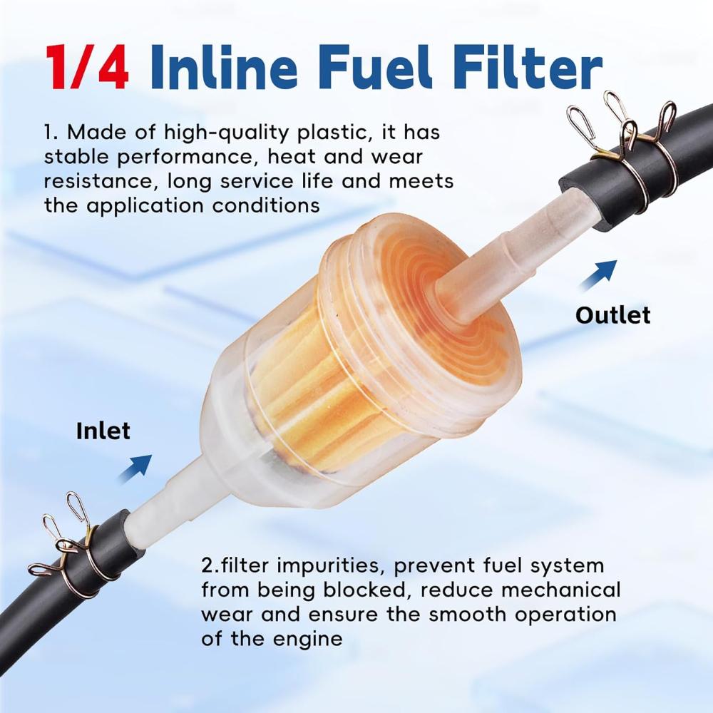 36 Pack Gas Inline Fuel Filter 1/4 X 5/16 Replacement for Briggs Stratton Replacement for John Deere Replacement for Kawasaki