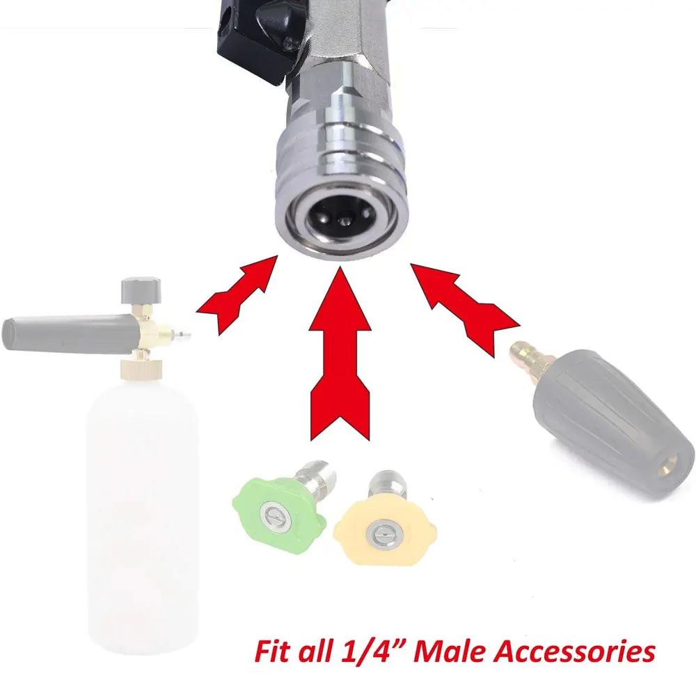 M22 14MM Adaptor With Ball Valve With 1/4" Quick Hitch For High Pressure Wash Hose Switch On/Off Funciton
