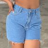 Women's Color Jeans Stretch Slim Fit Distressed Denim Shorts