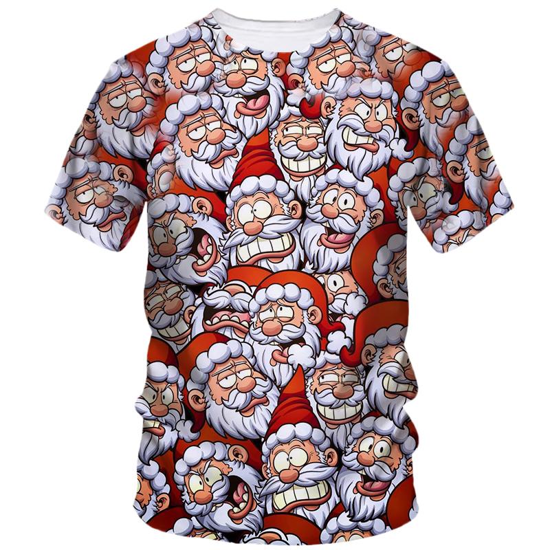 

Новая горячая рождественская футболка для вечеринки, мужская и женская, красная, с короткими рукавами, праздничный топ с принтом 3D Hd 6XL серый