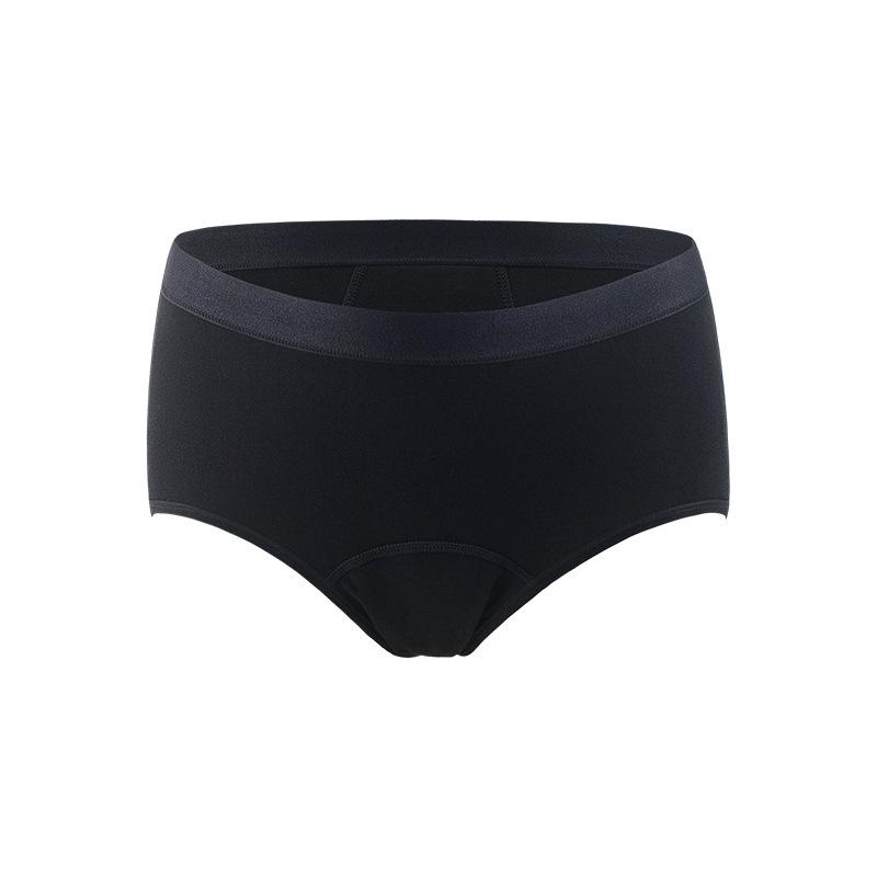 

Mid-rise plus-size sexy knitted four-layer leak-proof physiological panties comfortable and breathable extended crotch physiological pants for women m ( 60-75kg ) чорний